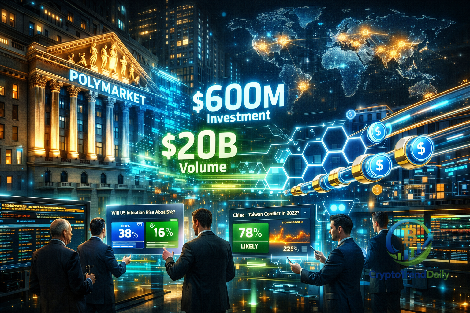 ICE Injects $600M Into Polymarket as Volumes Explode Past $20B